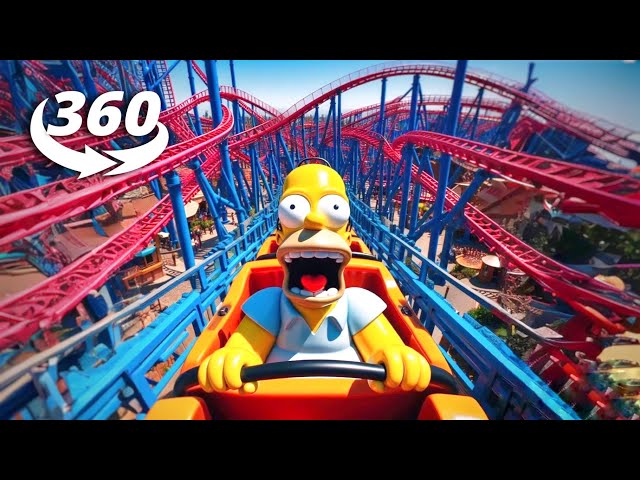 🍩 THE SIMPSONS 360 video VR Box Roller Coaster Virtual Reality