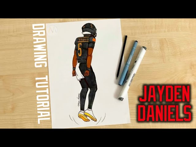 How to draw NFL players from Washington Commanders / Jayden Daniels