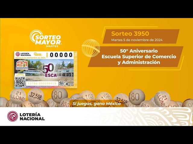 SORTEO MAYOR No. 3950: Celebrando el 50 Aniversario de la ESCA 📚