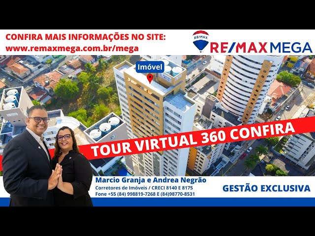 Tour virtual 360 Apartamento para venda no bairro do Tirol, Natal/RN