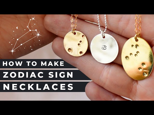 How to make GOLD FILLED & SILVER zodiac disc necklaces! Tutorial