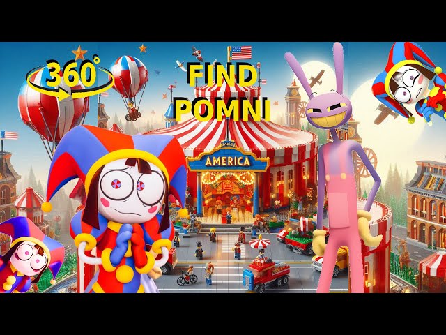 Find Pomni! The Amazing Digital Circus 360° VR Video Trip Pomni in the LEGO Universe