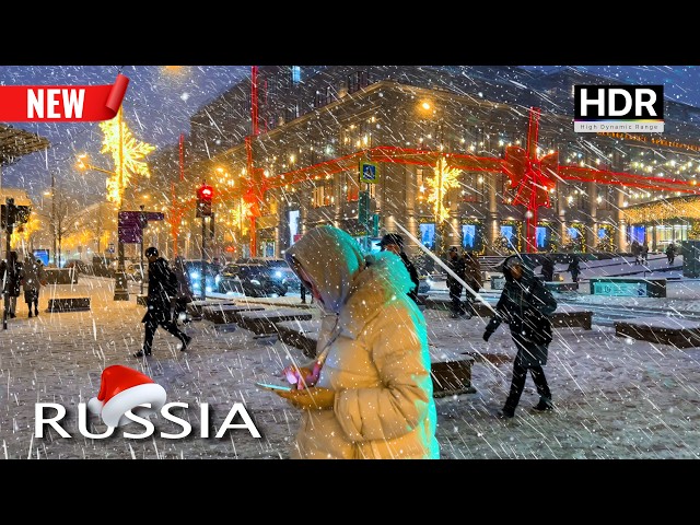 ❄️ I Spent a Night Walking Through MAGICAL Moscow During a Snow Storm! Russia - 4K HDR