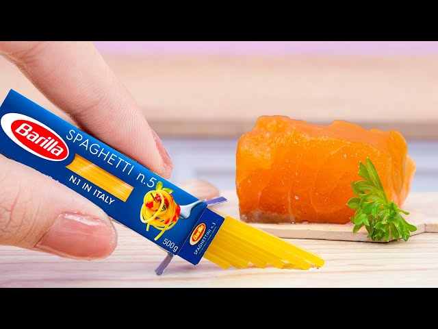 Delicious Miniature Salmon Spaghetti with Pesto Sauce Recipe 🍝 Best Of Cooking Food Compilation