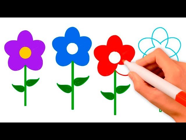 How to draw a flower, draw flowers step by step