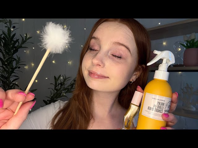 ASMR Pampering You Into A Deep Sleep 🍊☁️ (skincare, hair brushing, layered sounds)