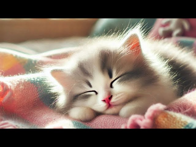 Cozy Purring Cats (12 hours) 🔥 Sleep Instantly with Fireplace And Purr Sound  #0224