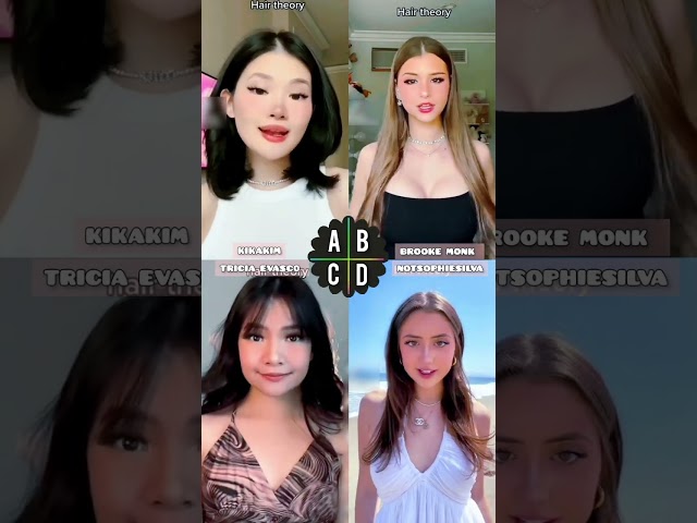 (Hair Theory ~ Viral Trend)😳 Kikakim Vs Brooke Monk Vs Tricia Evasco Vs Sophie Silva😋 #shorts