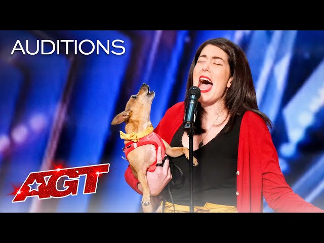 Pam Performs "All by Myself" with Her Incredible Singing Dog Casper - America's Got Talent 2021