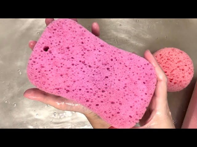 🩷🩷🩷NEW Sponges Rinse (Just Clear Water). #asmr #satisfying #asmrwatersounds #esponja #asmrsponge