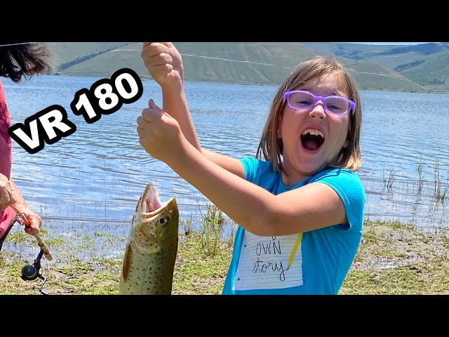 VR 180 Family Fishing Scofield Reservoir Utah. Big Trout.