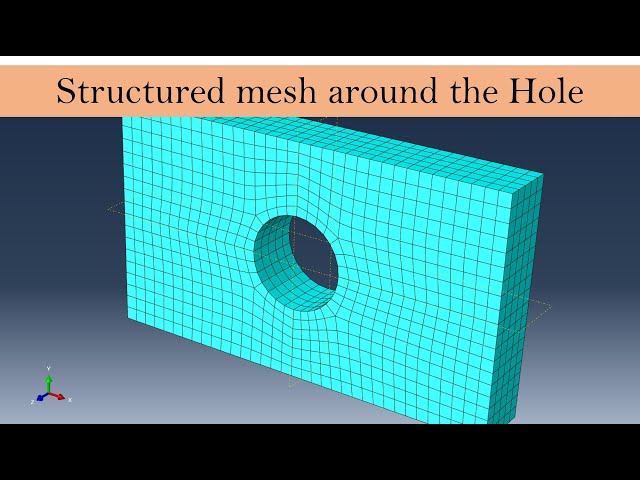 Structured and symmetric mesh around the hole | ABAQUS