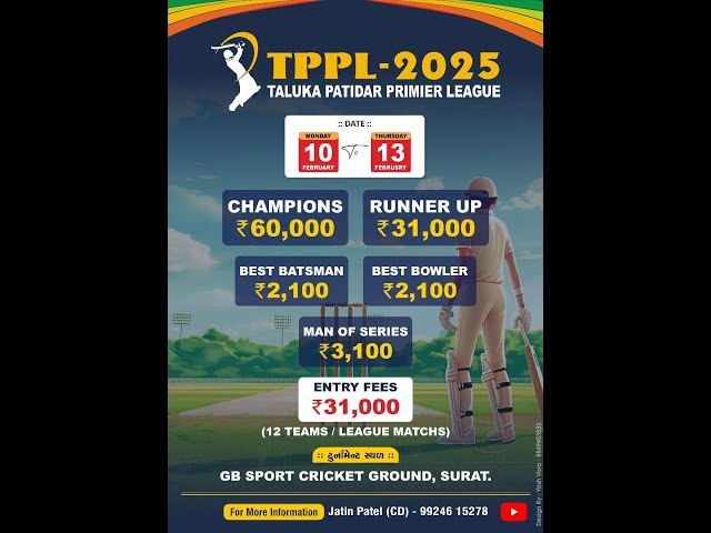 !! TALUKA PATIDAR PREMIER LEAGUE !! TPPL - 2025 !! FINAL DAY !!