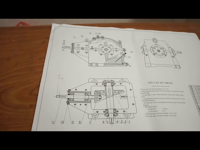 đọc bản vẽ cơ khí-hướng dẫn đọc bản vẽ  cơ khí chi tiết máy hộp giảm tốc