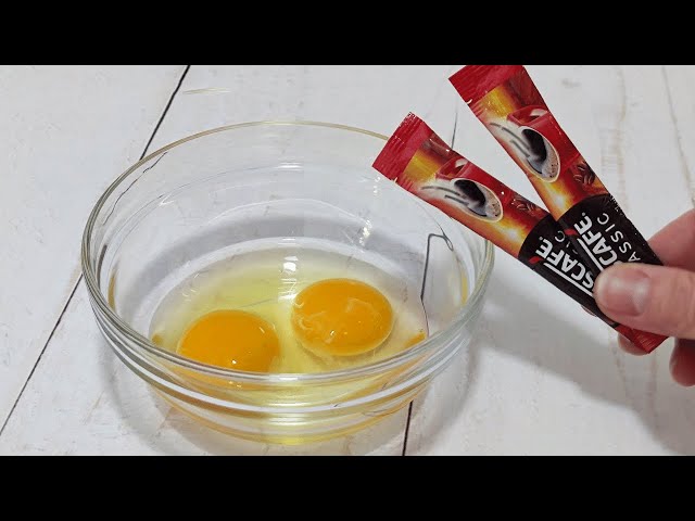 Coffee dessert without oven, without flour! mix 2 eggs with coffee! 5 minutes! you will be amazed!