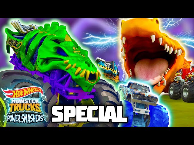 Hot Wheels Monster Trucks Power Smashers! | 43 MINUTE SPECIAL