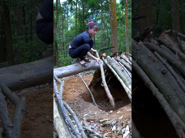 Brilliant Girl Builds💥Underground Shelter🏘️instantly! #wildlife