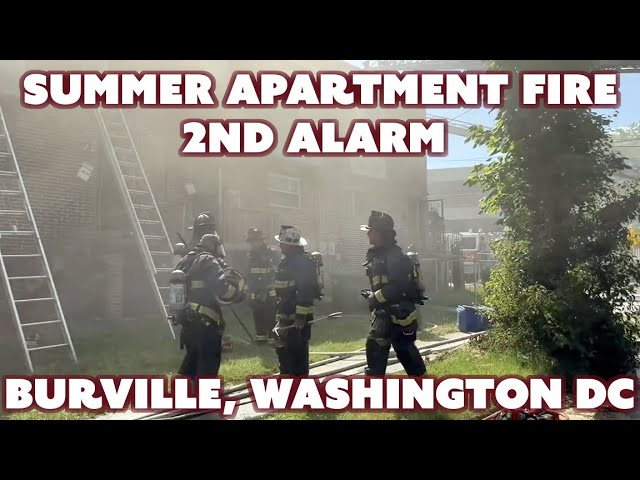 Summer Apartment Fire Aftermath, 2nd Alarm, Wash DC