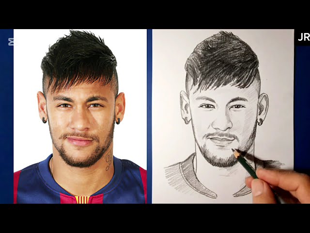 Neymar drawing step by step tutorial