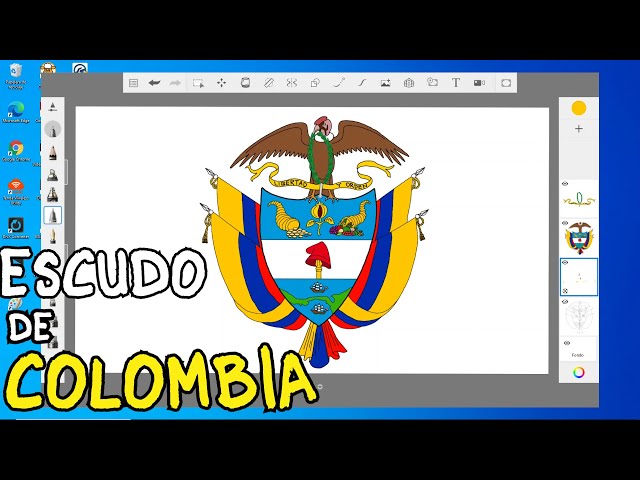 🟢Aprende a dibujar el escudo nacional de Colombia en Skecthbook Fácil ✅