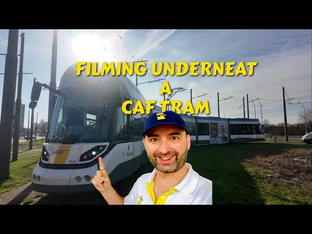 Unique Ride: Underneath a CAF Tram with a 360 Camera - Wheels View Perspective!