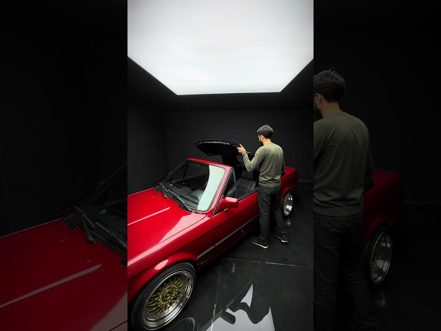 Unveiling the allure of BMW E30 Convertible in fiery red through a mesmerizing ASMR journey.