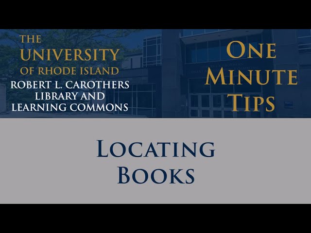 One Minute Tip: Locating Books