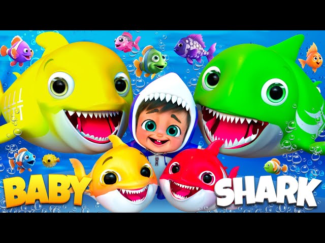 Swim, Baby Shark, Swim! | Nursery Rhymes & Kids Songs | Super Luca Preschool Sign Language