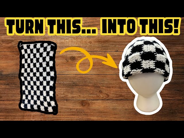 How To Crochet A Checkered Beanie | Step by Step Tutorial