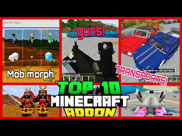 TOP 10 COOL ADDONS/MODS FOR MINECRAFT PE +1.21