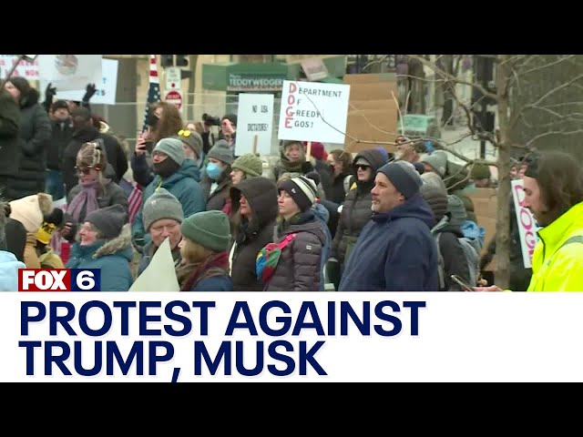 Madison protest against Trump, Musk one of many across country | FOX6 News Milwaukee