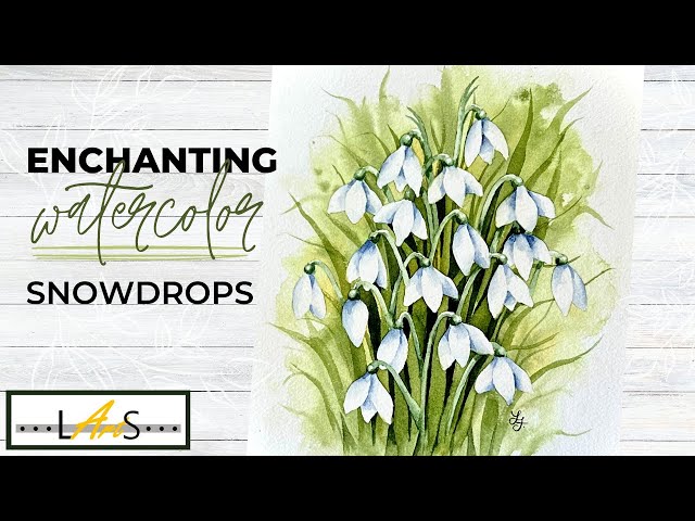 How to Paint White Flowers with Watercolor! How to paint Snowdrop Flowers! Painting flowers