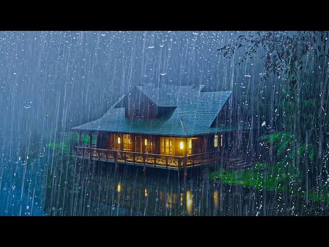 Relaxing Rain for Sleeping - Relax and Fall Asleep Quickly with Heavy Rain in the Forest at Night