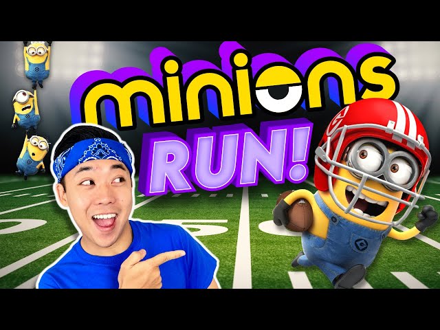 🏈🤓 MINIONS Football Run + FREEZE DANCE | Brain Break Kids Workout | GoNoodle Inspired