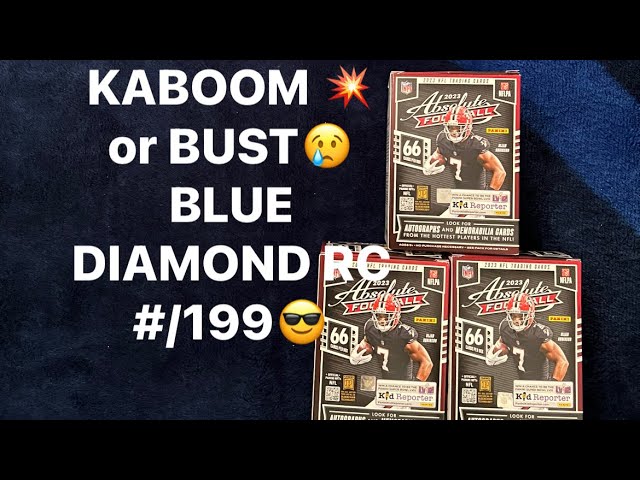 NEW RETAIL BOX BATTLE KABOOM💥or BUST😢2023 Absolute Football NICE BLUE RC DIAMOND #/199 😎 & More😊