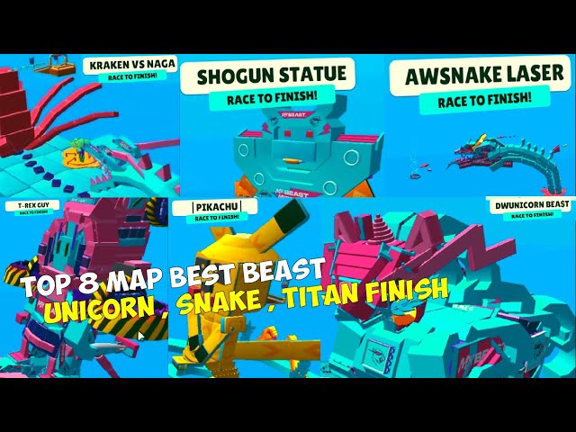 TOP 8 MAP MR BEAST BEST , TREX ,TITAN FINISH , PIKACHU AND UNICORN 😱