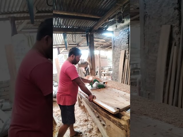 Sanjit Mandal is live wood working