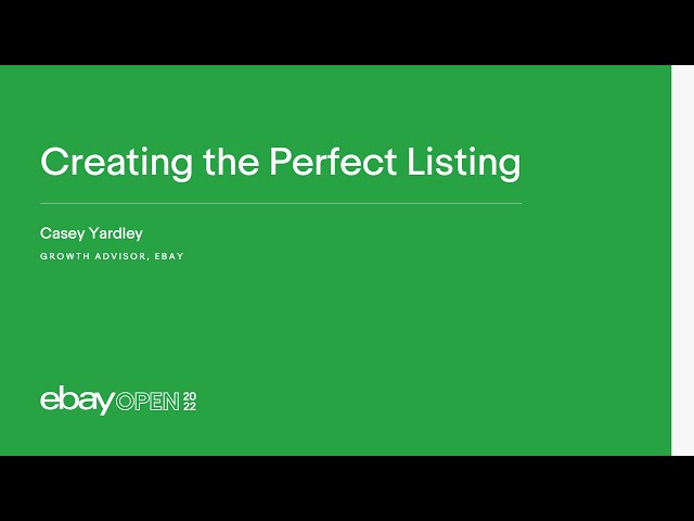 Fundamental Training Session: Create the Perfect Listing