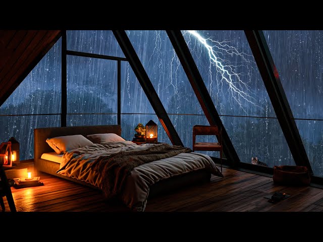 Rain Sounds for Sleeping ⚡ Natural White Noise for Deep Sleep, Study, Rest, Meditation