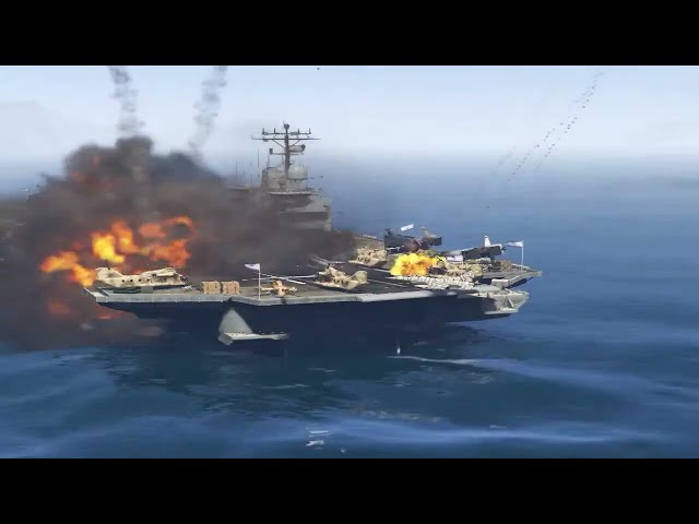 Irani Fighter Jets & War Helicopters Attack on Israeli Military Oil & Weapons Supply Convoy -GTA 5