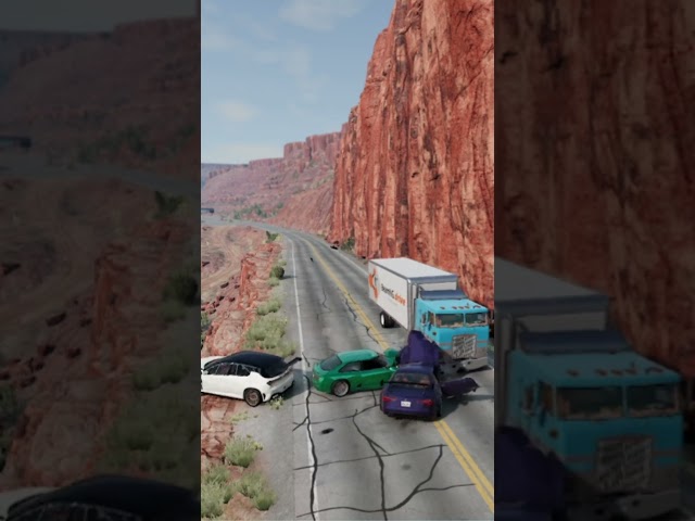 Car Crash Simulation on the Highway #10 #beamngdrive #crash #simulation #highwaycrash #beamngcrashes