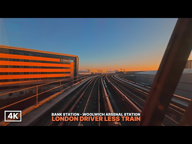 Golden Hour DLR Ride 🌅 | Stunning Front-Seat Journey from Bank to Woolwich Arsenal | London Sunrise