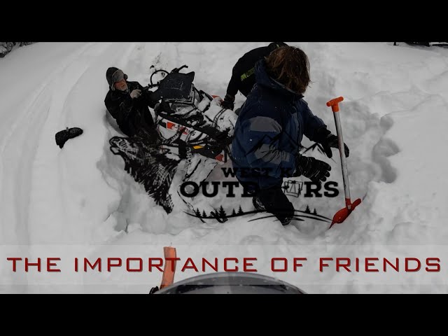 Stuck in Deep Snow Watch Teamwork & Snowmobiling Rescue in the Wilderness | WEST K OUTDOORS S1E9