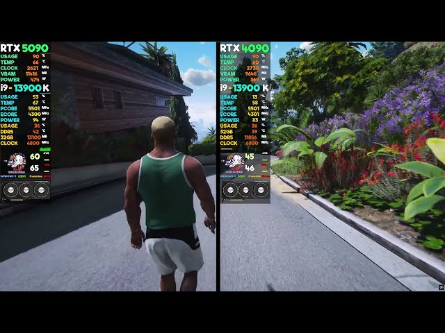 RTX 5090 vs 4090 2024's Gaming King GTA5 #rtx5090 #gta6graphics #gta6