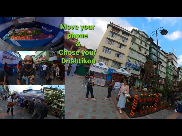 360° view of Mahatma Gandhi Marg Gangtok Sikkim on Gandhi Jayanti 02/08/2021 , fish and bamboo mela.