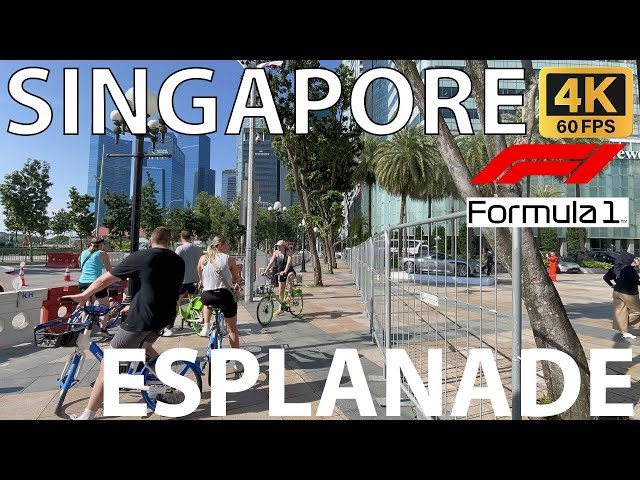 🇸🇬 Raffles Place to Esplanade, Singapore (1 Day before Singapore Grand Prix [4K 60fps]