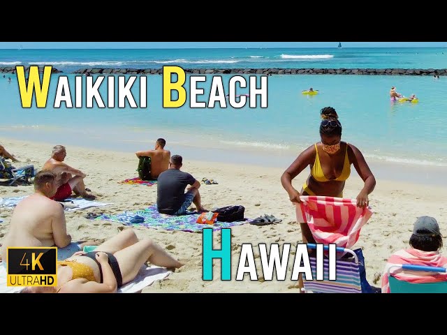 [4K] Hawaii Waikiki Beach | Walking Tour | Treadmill Exercise