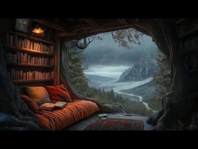 Ultimate Rain Sounds for Sleeping | Gentle Rainfall Ambience in Cozy Treehouse Reading Nook