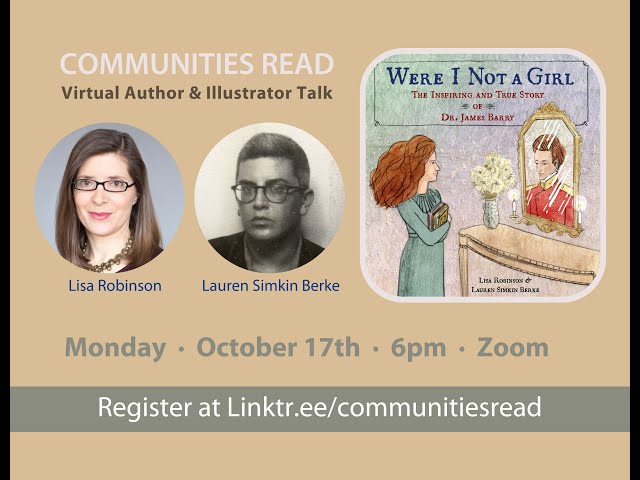 Communities Read Were I Not Girl: A Virtual Author & Illustrator Talk