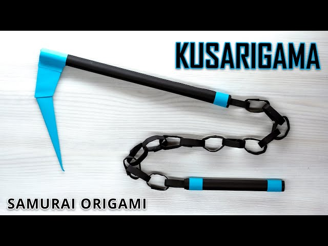 KUSARIGAMA from Paper - How to Make Origami Kusarigama Easy